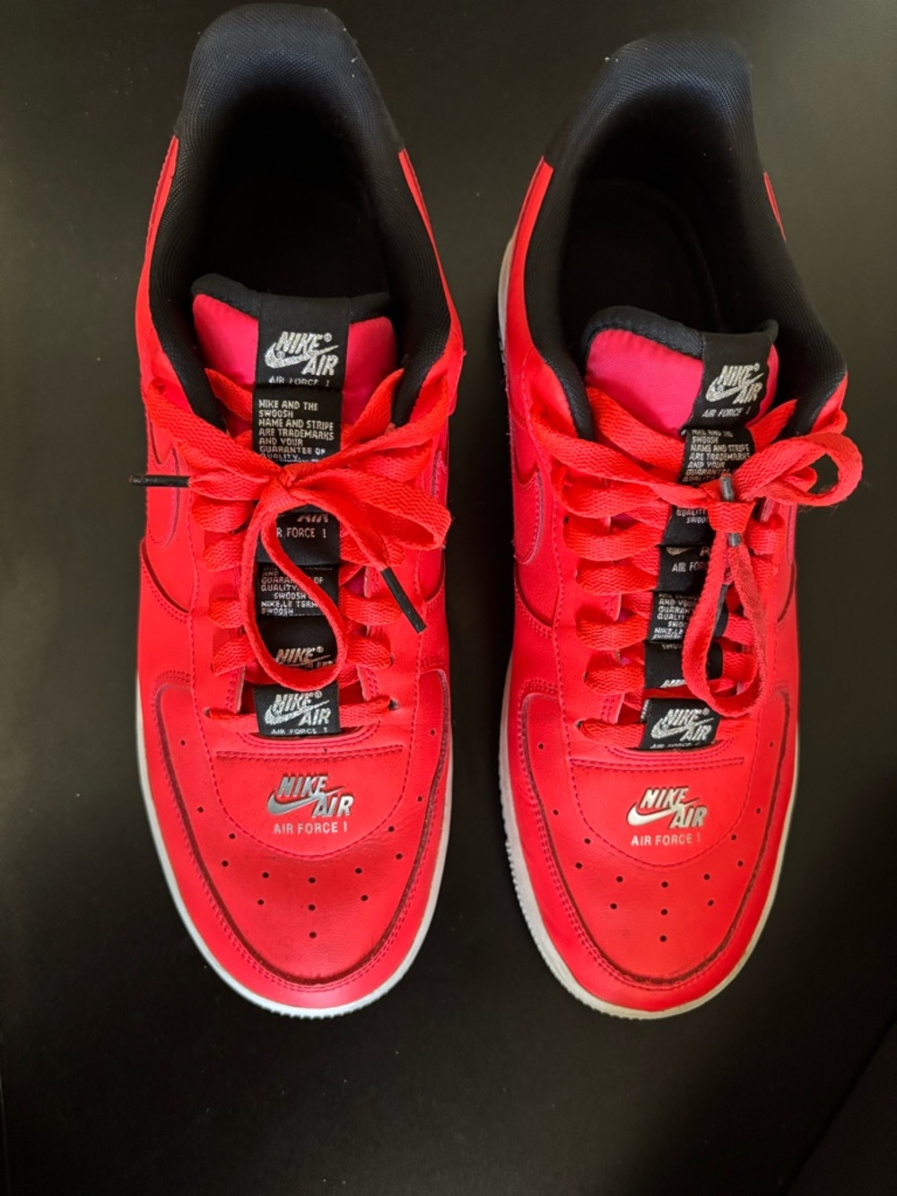 Nike Air Force 1 Low Top Sneakers - Red/Black
